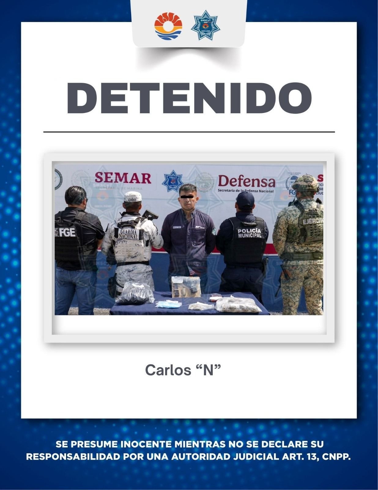 EN ACCIÓN COORDINADA, DETIENEN A MASCULINO PRESUNTAMENTE RELACIONADO CON ROBOS EN AVENIDA HUAYACÁN