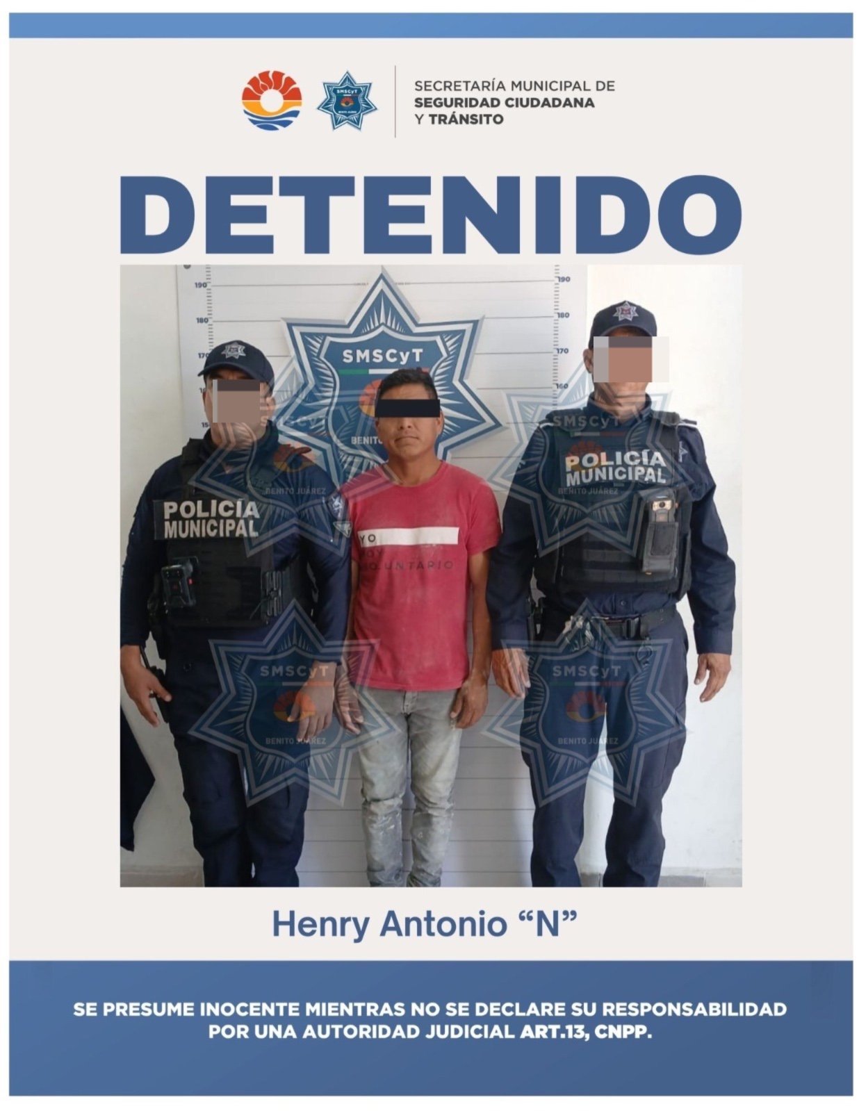 DETENIDO POR DESOBEDIENCIA Y RESISTENCIA DE PARTICULARES