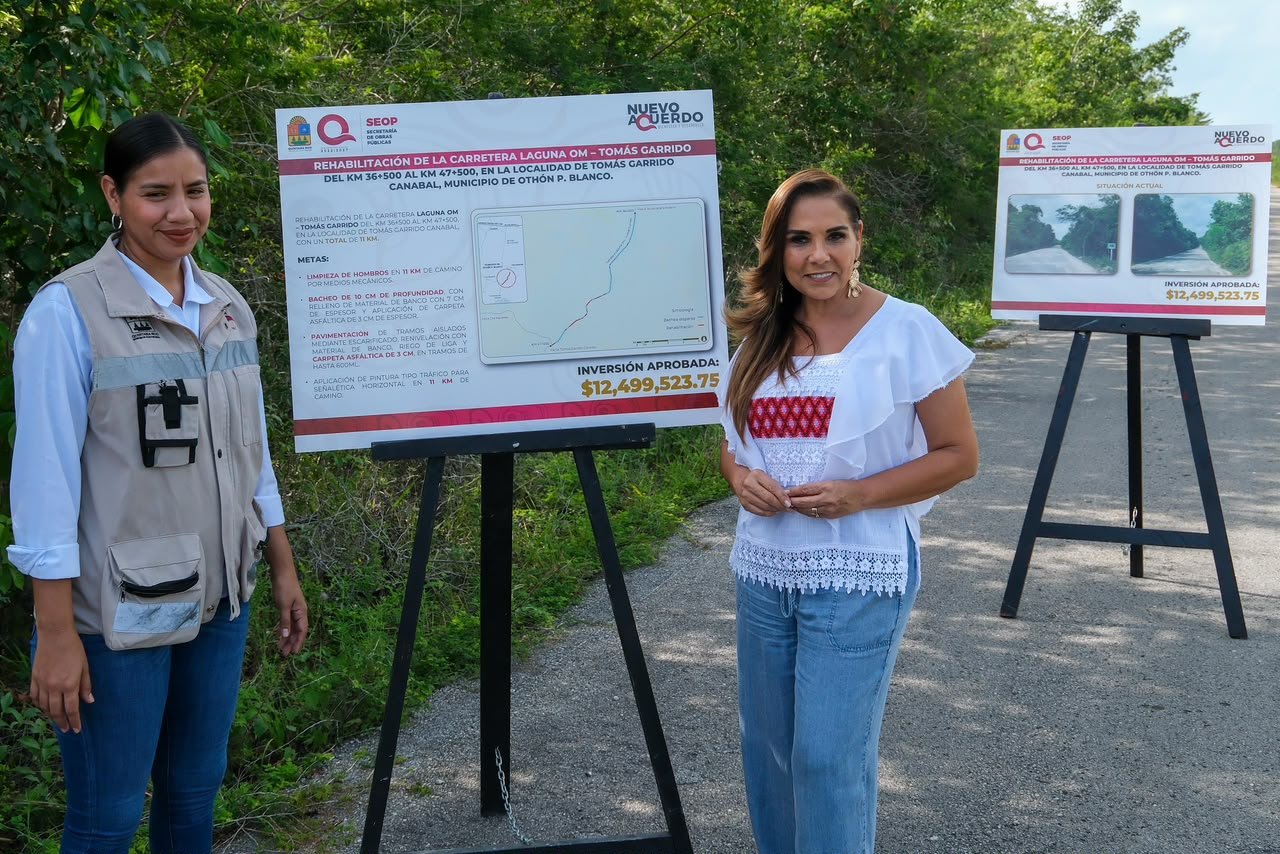 ANUNCIA MARA LEZAMA REHABILITACIÓN DE CARRETERA LAGUNA OM A TOMÁS GARRIDO Y TRANSFORMARÁ LA MOVILIDAD DE LAS PERSONAS