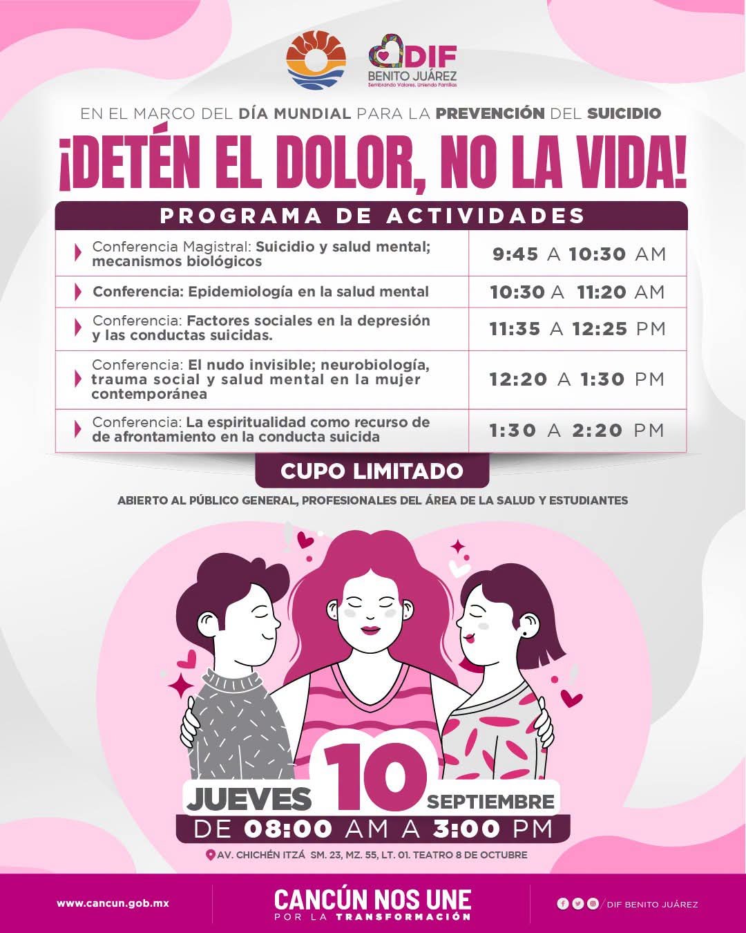 FORTALECE DIF BENITO JUÁREZ ACCIONES PARA LA PREVENCIÓN DEL SUICIDIO