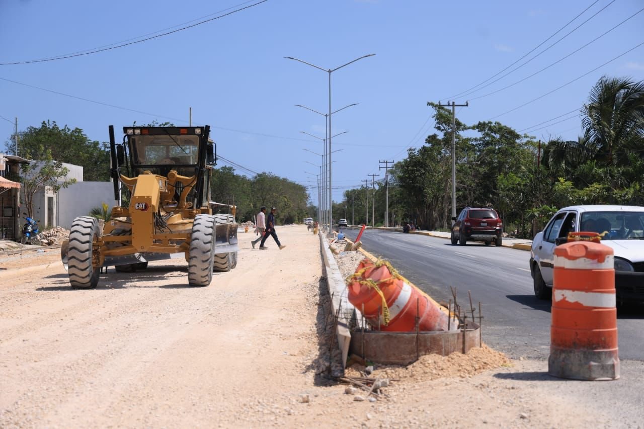 AVANZA EN UN 90% LA CONSTRUCCIÓN DE LA CARRETERA RANCHO VIEJO EN CIUDAD MUJERES