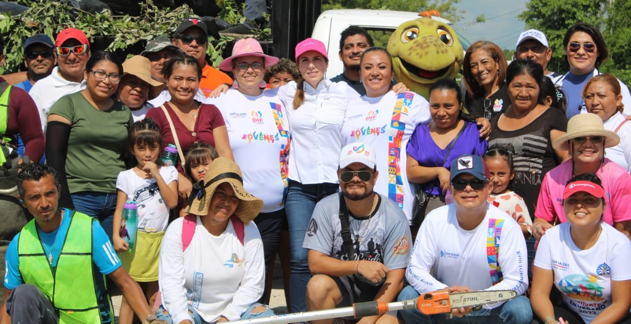 ATENEA GÓMEZ ENCABEZA JORNADA DE LIMPIATÓN CON ATENCIÓN MÉDICA EN LA ZONA CONTINENTAL DE ISLA MUJERES