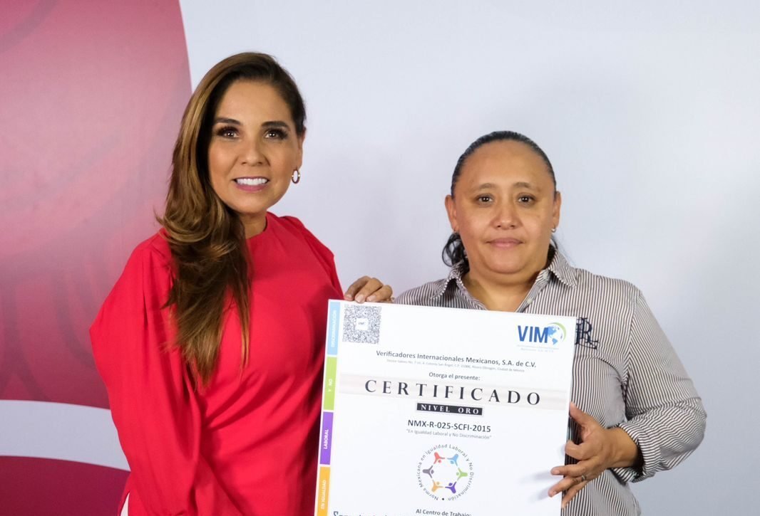 OBTIENE QUINTANA ROO CERTIFICACIÓN ORO EN MATERIA DE IGUALDAD Y NO DISCRIMINACIÓN LABORAL