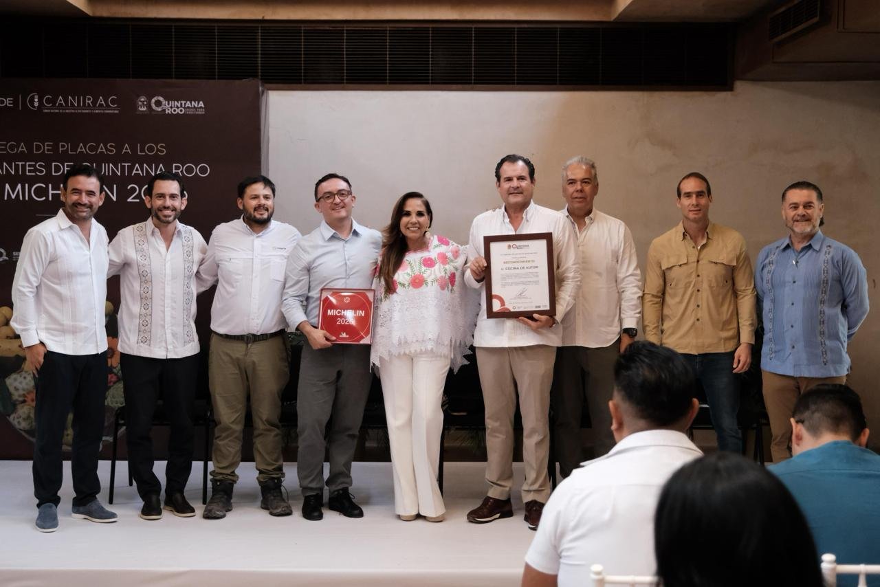 ENTREGA MARA LEZAMA RECONOCIMIENTOS A 19 RESTAURANTES DE QUINTANA ROO DISTINGUIDOS POR LA GUÍA MICHELIN 2026