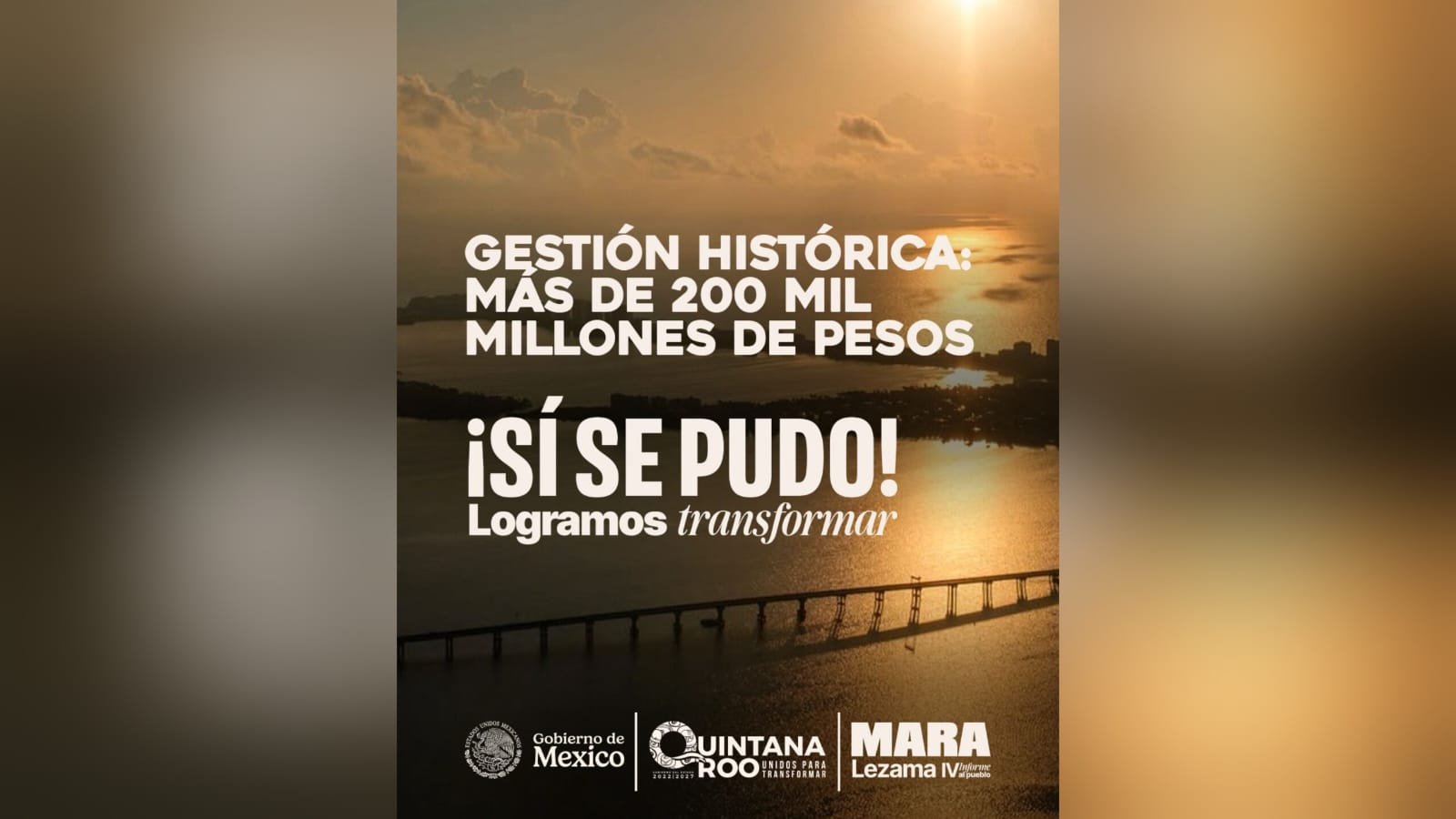 MÁS DE 200 MIL MDP TRANSFORMAN QUINTANA ROO CON INVERSIÓN HISTÓRICA: MARA LEZAMA
