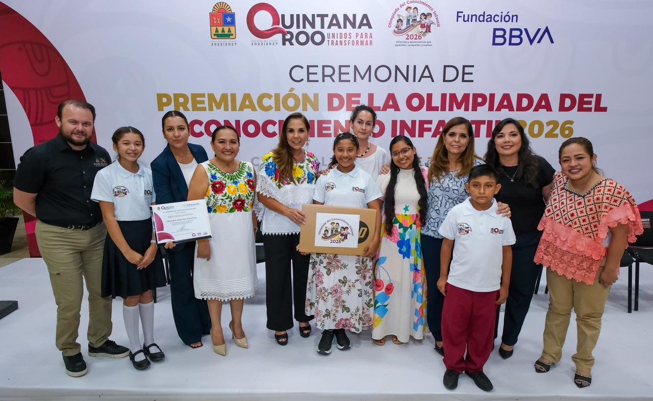 PREMIA MARA LEZAMA A LAS Y LOS ESTUDIANTES GANADORES DE LA OLIMPIADA DEL CONOCIMIENTO INFANTIL 2026
