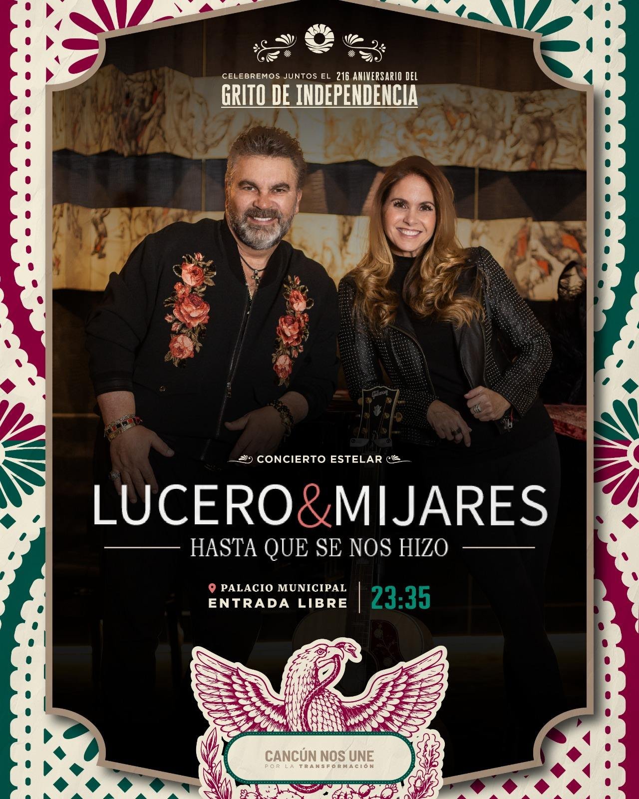 VIVIRÁ CANCÚN GRAN PROGRAMA MUSICAL Y ARTÍSTICO PARA CELEBRAR GRITO DE INDEPENDENCIA