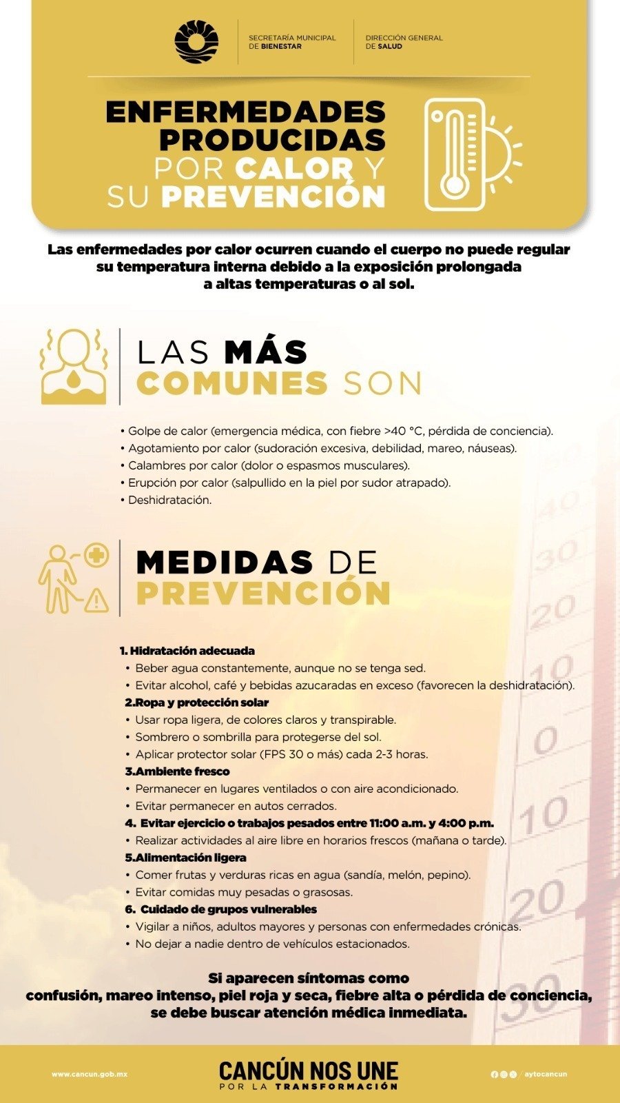 AYUNTAMIENTO DE BJ EMITE RECOMENDACIONES PARA PREVENIR AFECTACIONES A LA SALUD POR ALTAS TEMPERATURAS