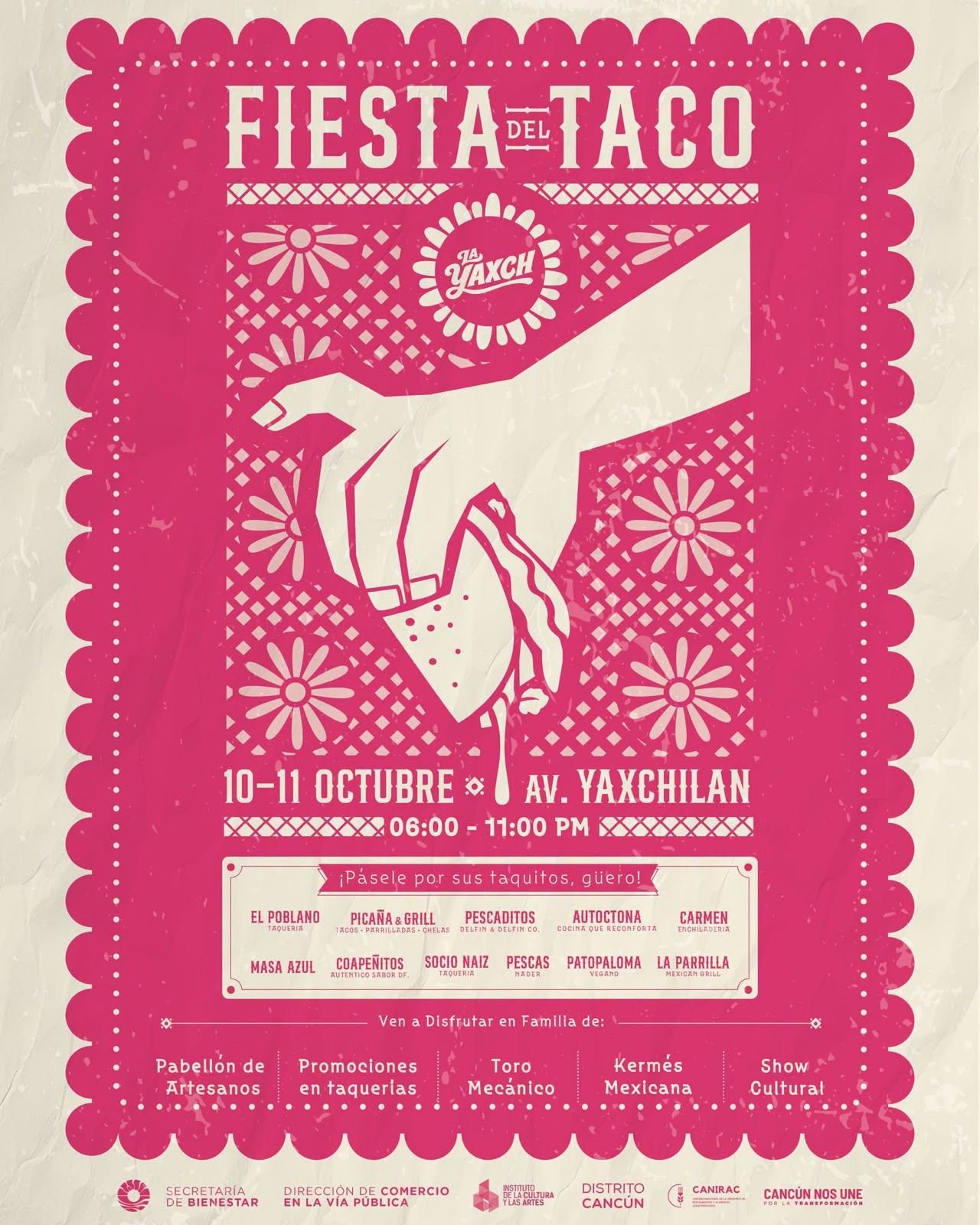 ZONA FUNDACIONAL DE CANCÚN RECIBIRÁ LA “FIESTA DEL TACO”
