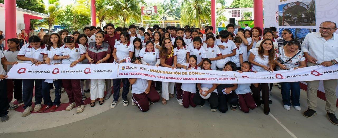 ENTREGA MARA LEZAMA NUEVO DOMO EN HUAY-PIX Y FORTALECE INFRAESTRUCTURA EDUCATIVA PARA TELESECUNDARIA Y TELEBACHILLERATO