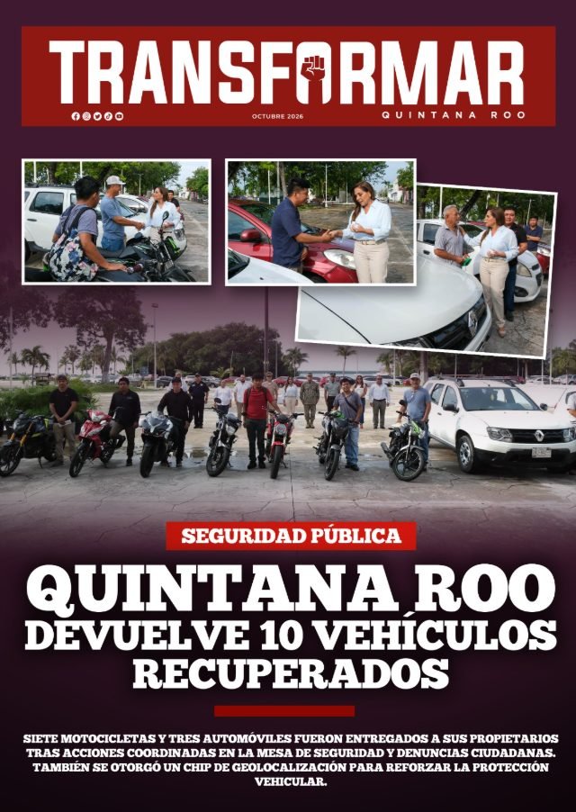 QUINTANA ROO DEVUELVE 10 VEHICULOS RECUPERADOS